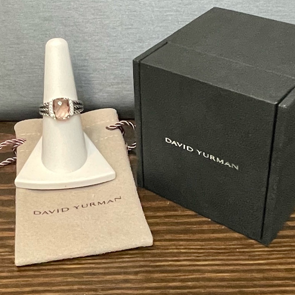 David Yurman Wheaton Petite Morganite & Diamond Ring